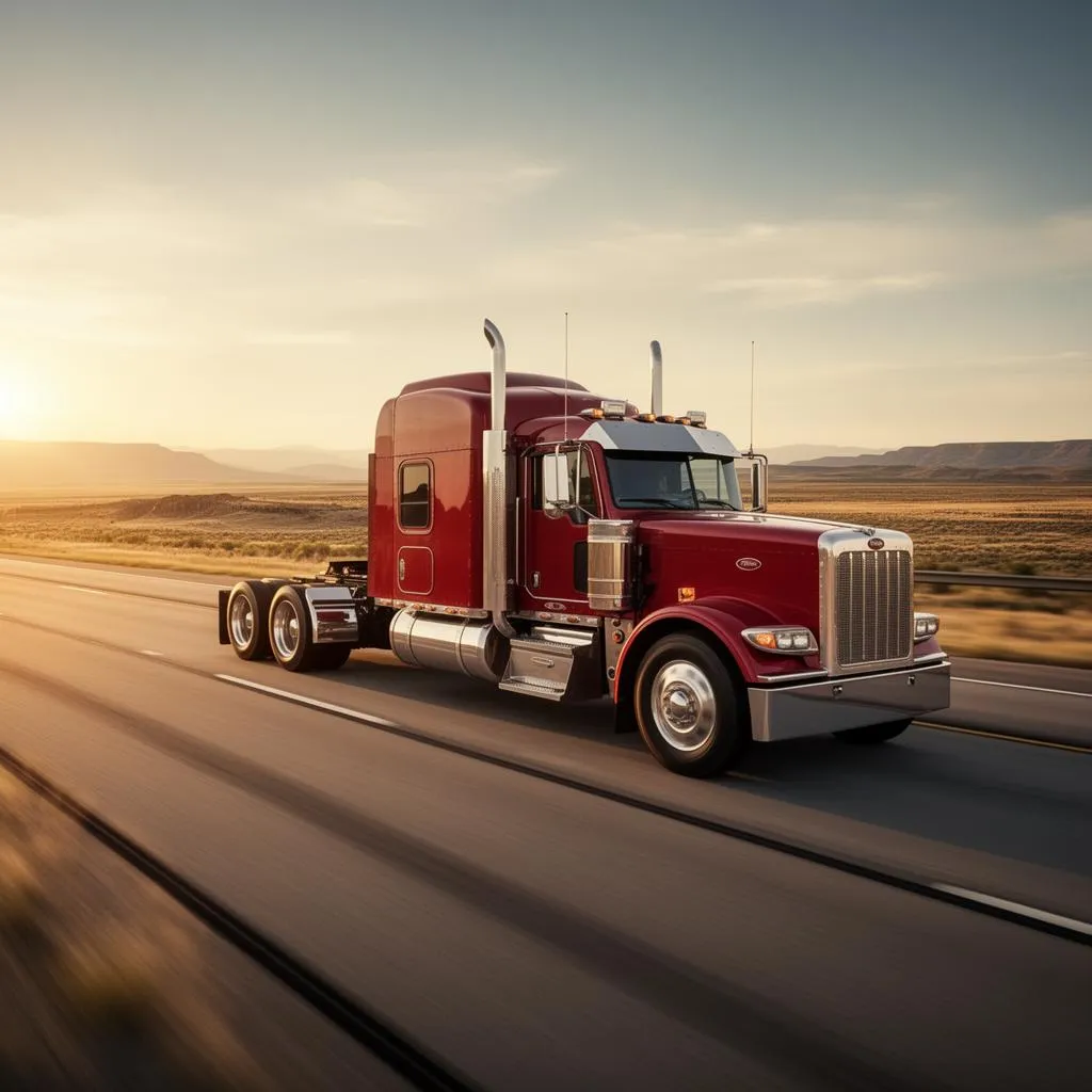 American semi-truck on a US highway